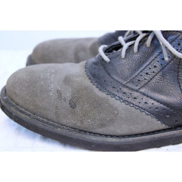 Walk Over Suede Shoes Saddle Grey Black Mens 8.5 Dress Dance Costume Uniform - Picture 6 of 12